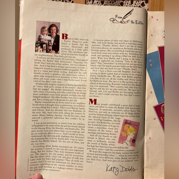 SOLD - Barbie 30th Anniversary Magazine - Winter 1990 - Photos, Features - Picture 5 of 16